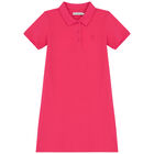 Girls Pink Logo Polo Dress, 2, hi-res
