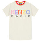 Girls Beige Logo Dress, 1, hi-res