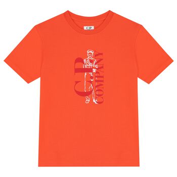Boys Orange Logo T-Shirt