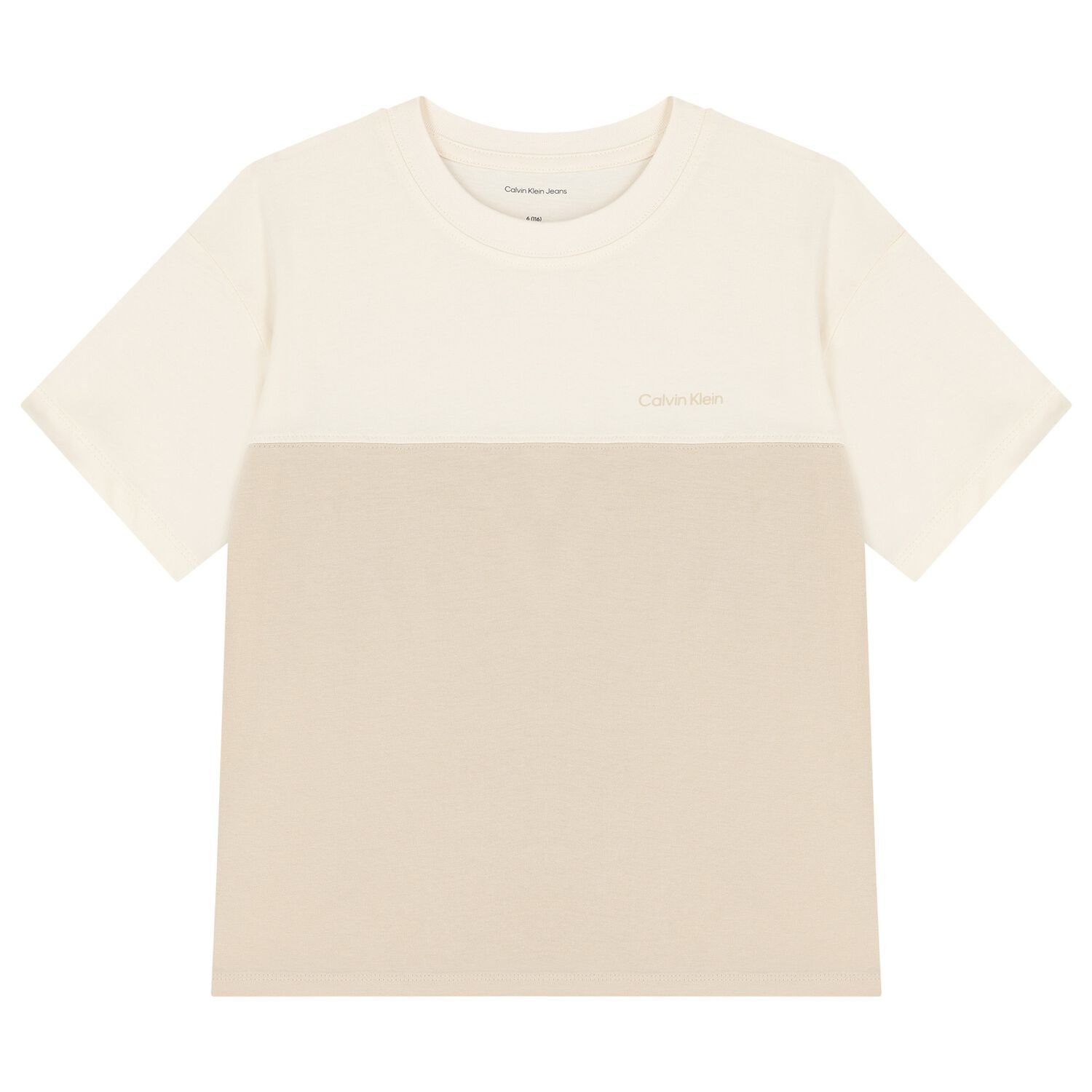 Boys Ivory & Beige Cotton T-Shirt, 2, hi-res image number null