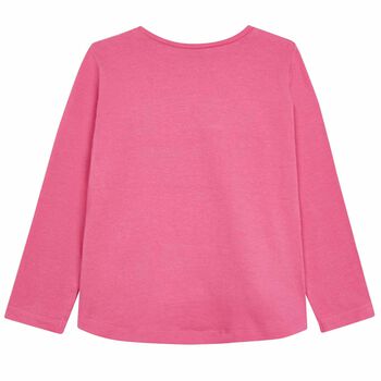 Girls Pink Heart Long Sleeve Top