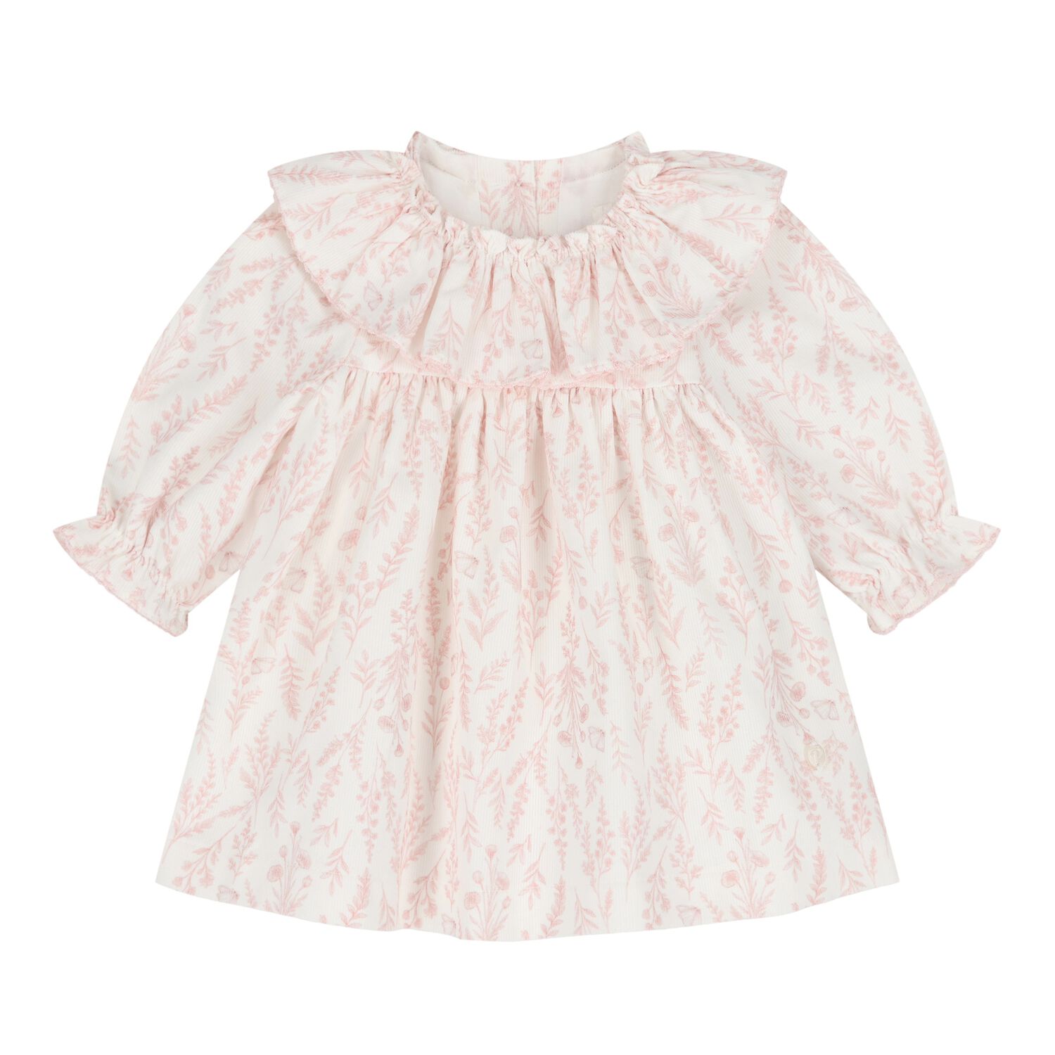Baby Girls Ivory & Pink Wildflower Dress, 1, hi-res