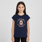 Girls Navy Bear Logo T-Shirt, 2, hi-res