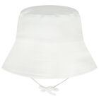 Baby Boys Beige & White Striped Logo Reversible Hat, 2, hi-res