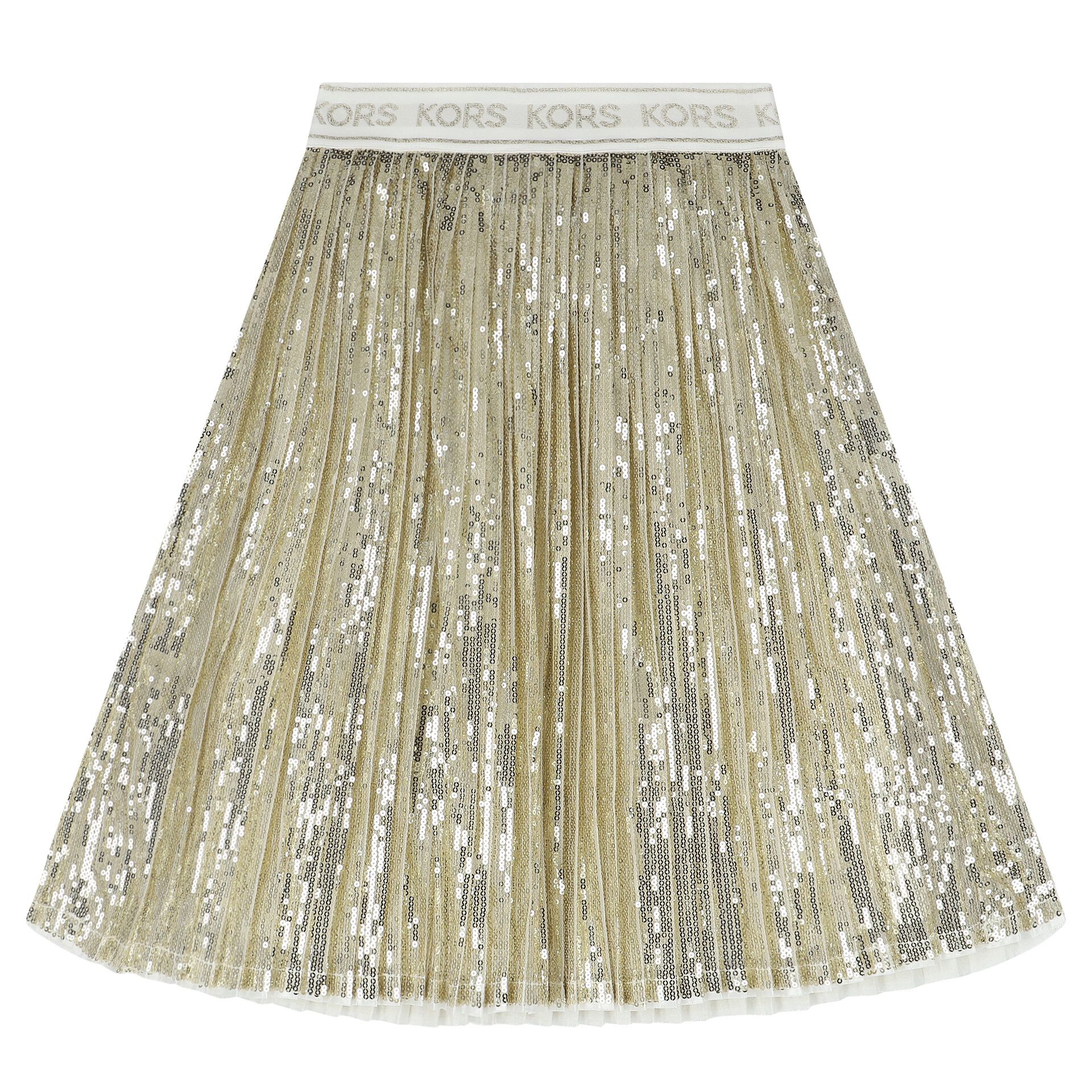 MICHAEL KORS Girls Gold Logo Sequin Skirt Junior Couture UK