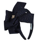 Girls Navy Blue & Gold Headband, 1, hi-res