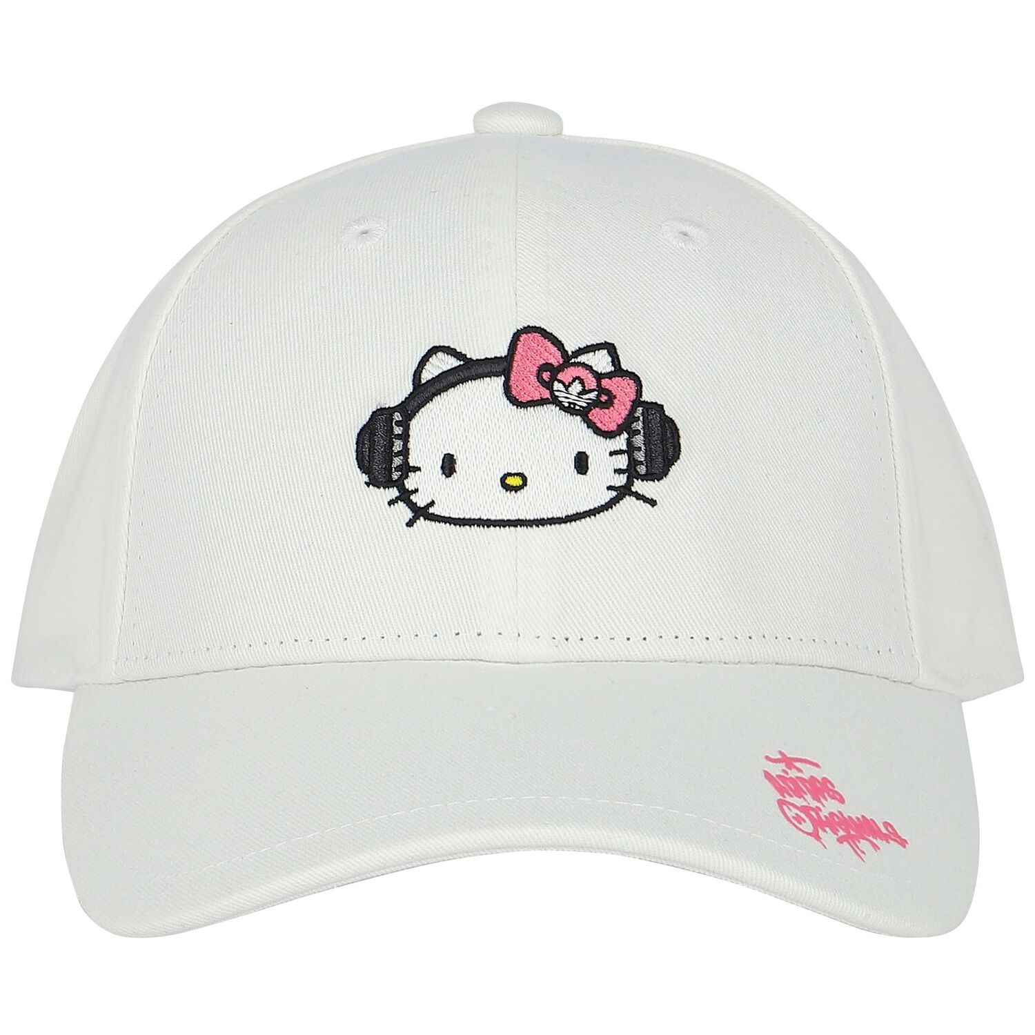 Girls White Hello Kitty Cap, 1, hi-res