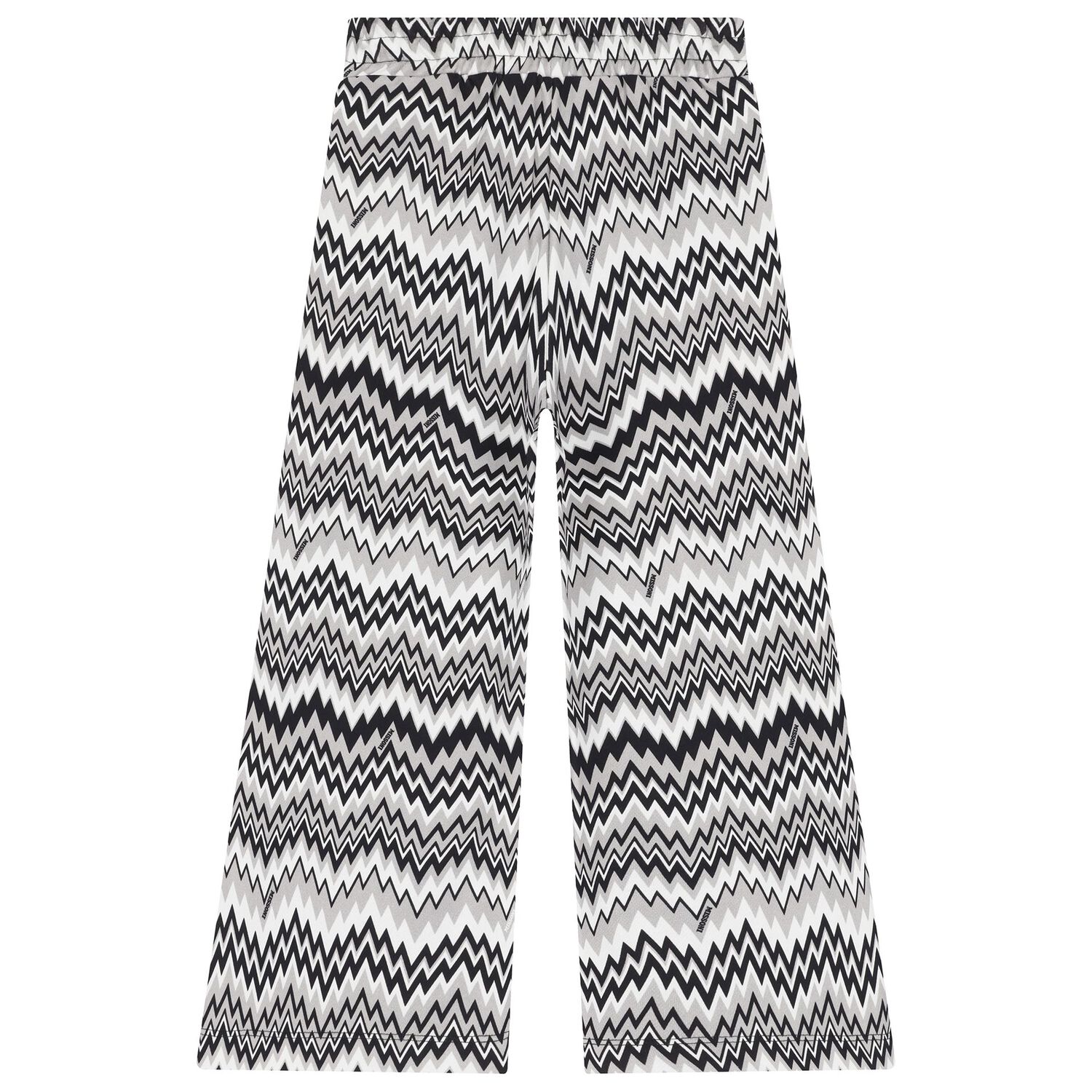 Girls Black & White Zigzag Trousers, 1, hi-res