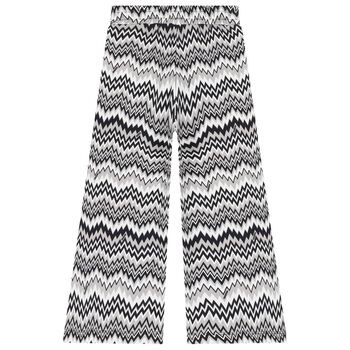 Girls Black & White Zigzag Trousers