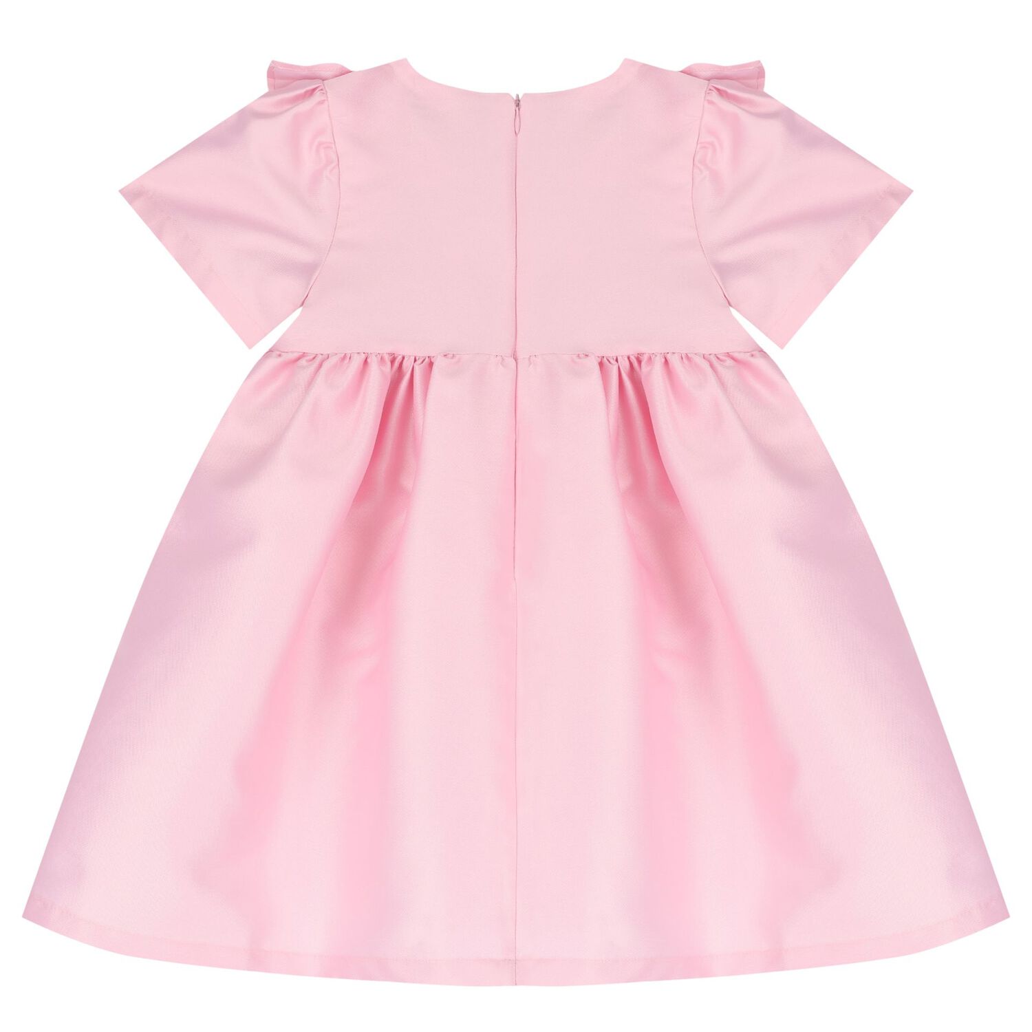 Girls Pink Bow Satin Dress, 2, hi-res image number null