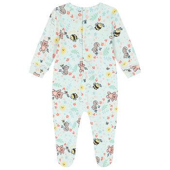 Baby Girls Green Cotton Bear Babygrow