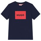 Boys Navy Blue Logo T-Shirt , 5, hi-res