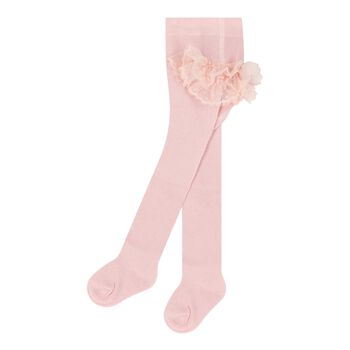 Baby Girls Pink Lace Frill Tights
