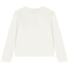 Girls Ivory Embroidered Floral Long Sleeve Top, 4, hi-res