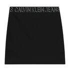 Girls Black Logo Skirt, 1, hi-res