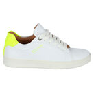 Boys White Mini Me Logo Trainers, 1, hi-res