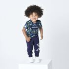 Younger Boys Navy Blue Logo Joggers, 1, hi-res