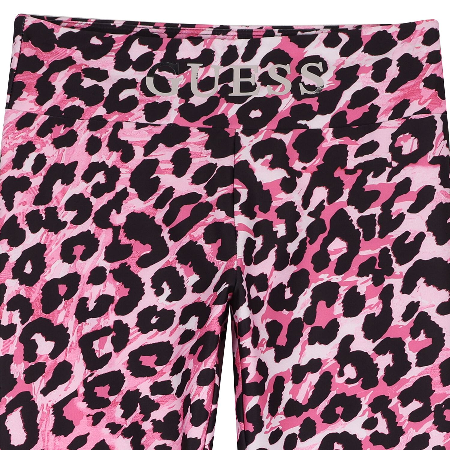 Girls Pink Leopard Logo Leggings, 1, hi-res image number null