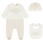 Ivory & Beige Logo Babygrow Gift Set, 1, hi-res