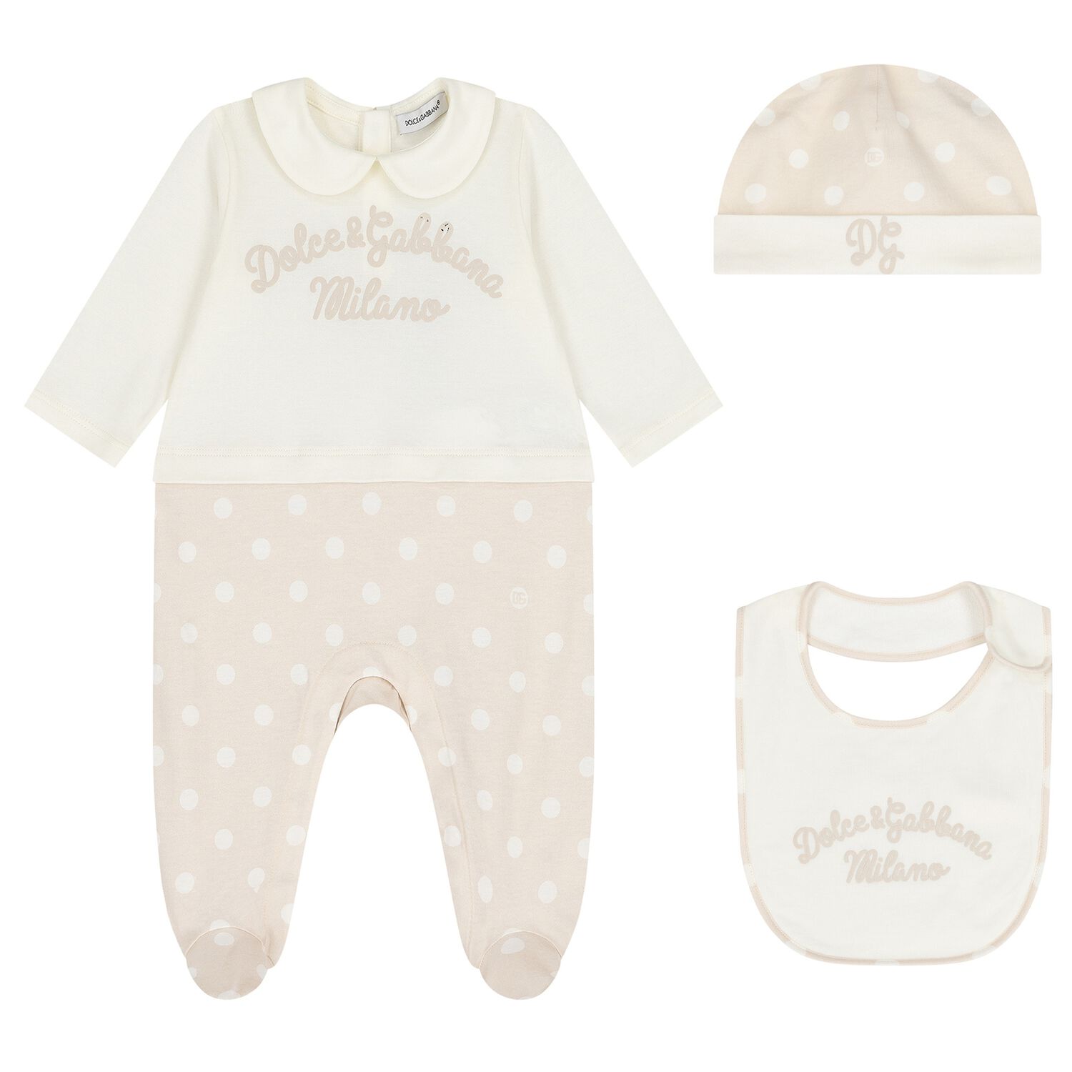 Ivory & Beige Logo Babygrow Gift Set, 1, hi-res