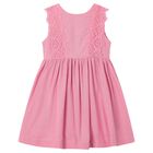 Girls Pink Shimmery Linen Dress, 1, hi-res