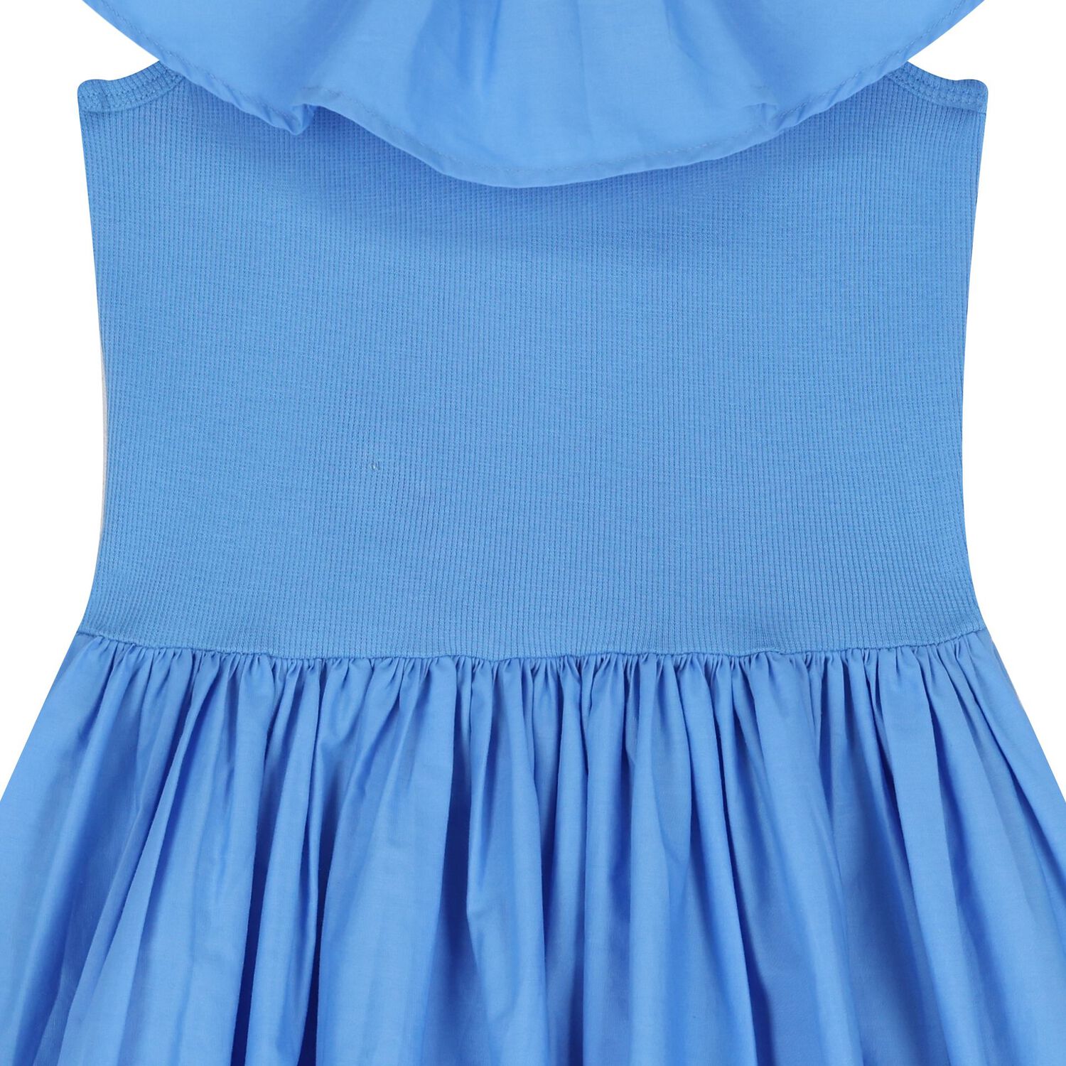Girls Blue Ruffled Dress , 1, hi-res