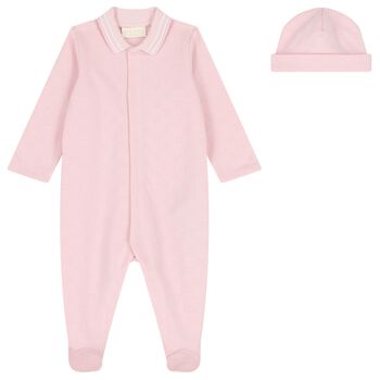Baby Girls Pink GG Logo Babygrow Gift Set