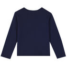 Girls Navy Unicorn Sequin Long Sleeve Top, 1, hi-res