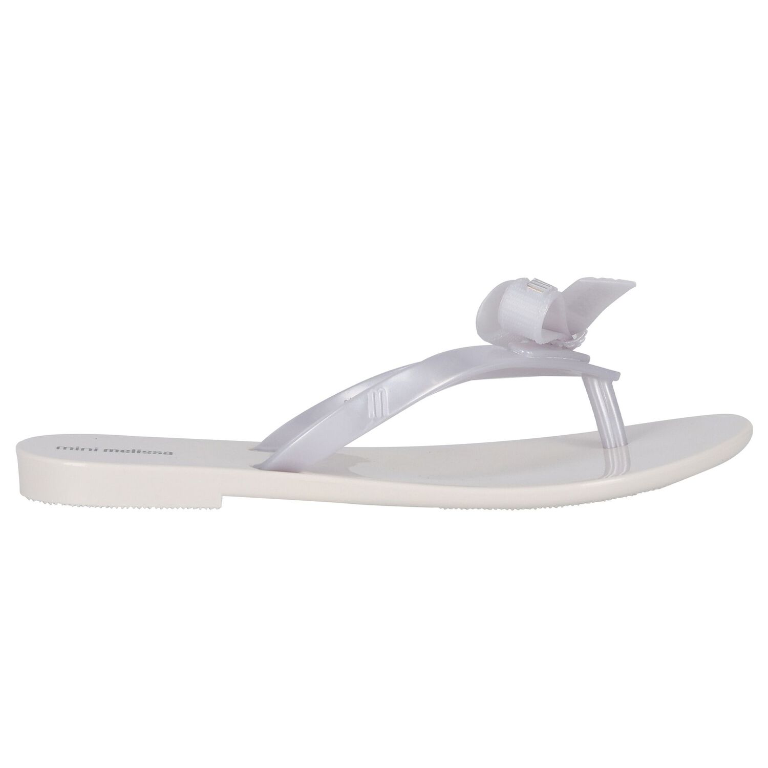 Girls White Logo Bow Flip Flops, 1, hi-res image number null