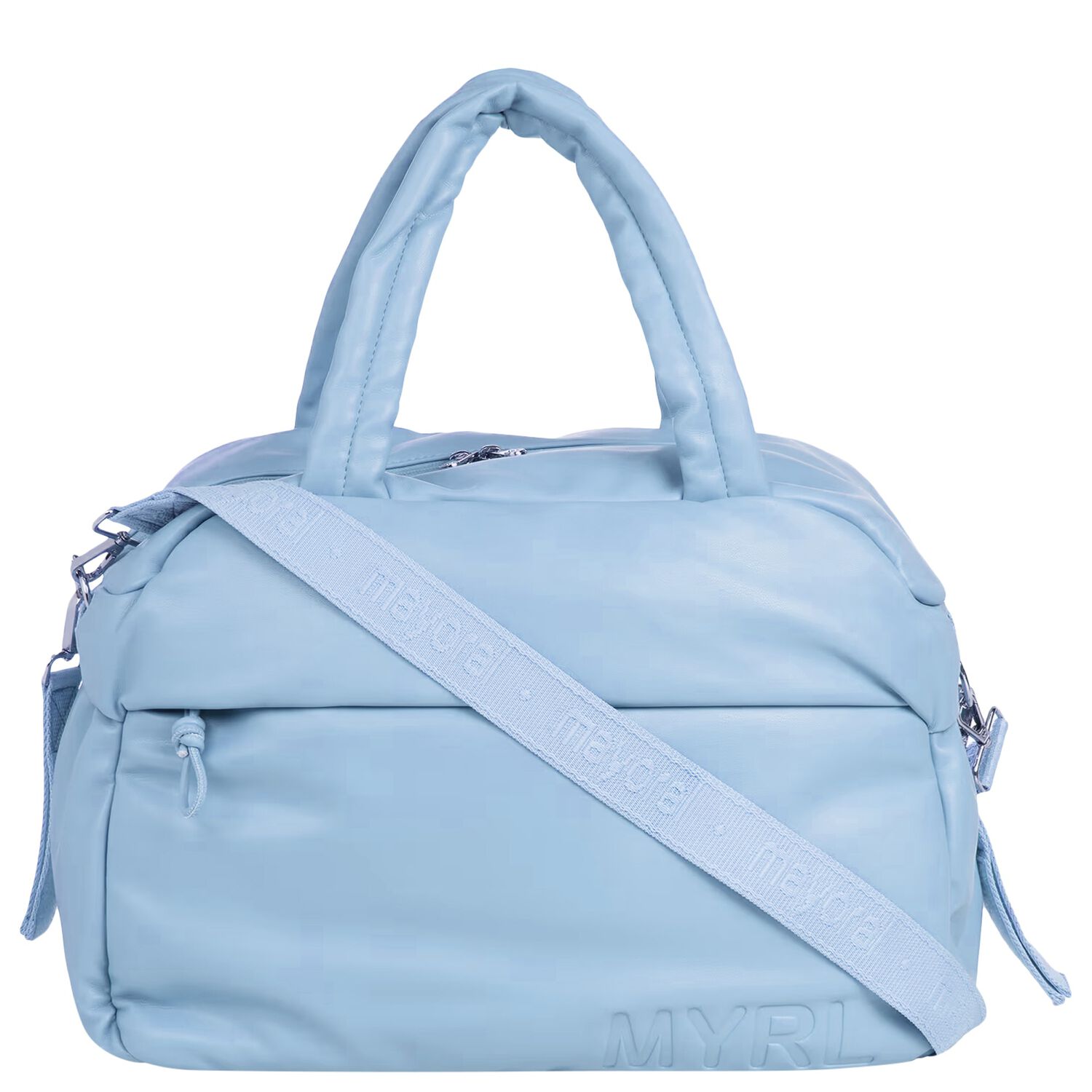 Blue Logo Baby Faux Leather Changing Bag , 3, hi-res