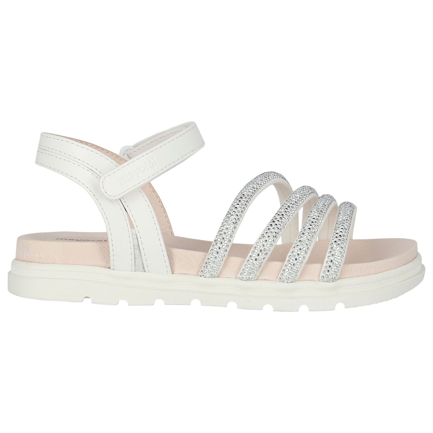 Girls Silver Sandals, 2, hi-res