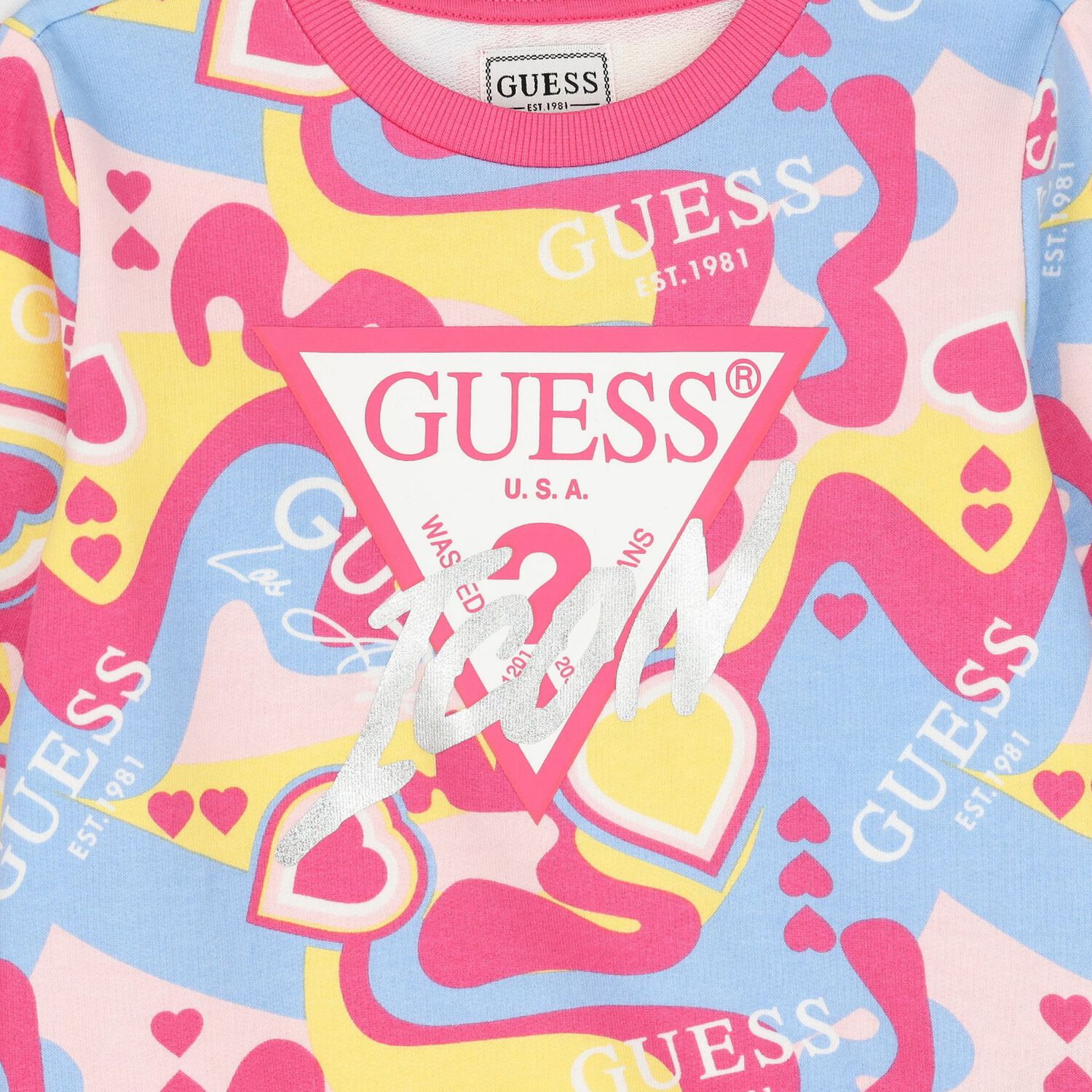 Girls Multi-Coloured Logo Sweatshirt, 2, hi-res