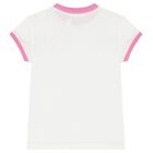 Girls White Cotton Logo T-Shirt, 1, hi-res