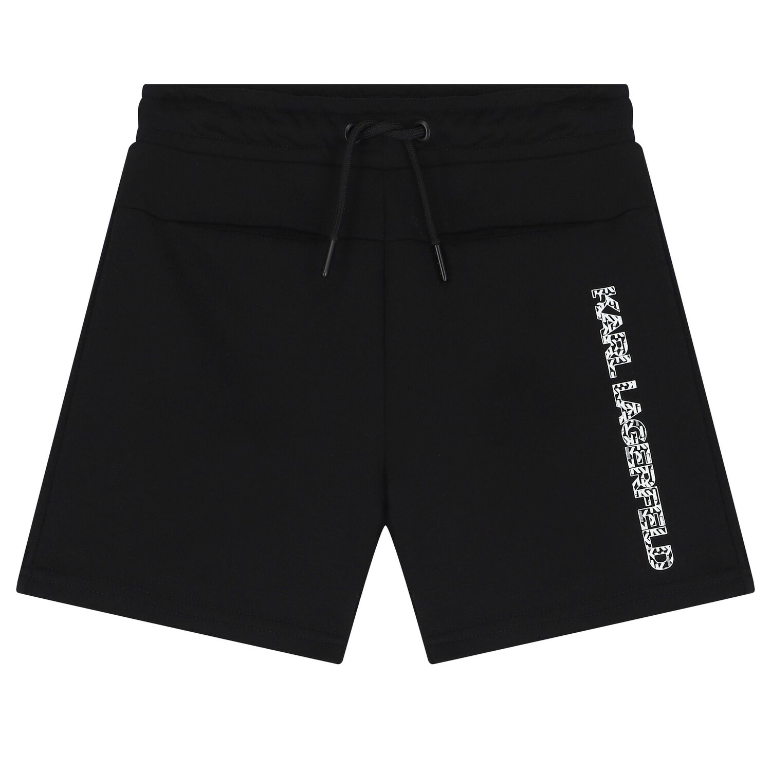 Boys Black Logo Shorts, 1, hi-res
