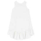 Girls White Necklace Dress, 2, hi-res