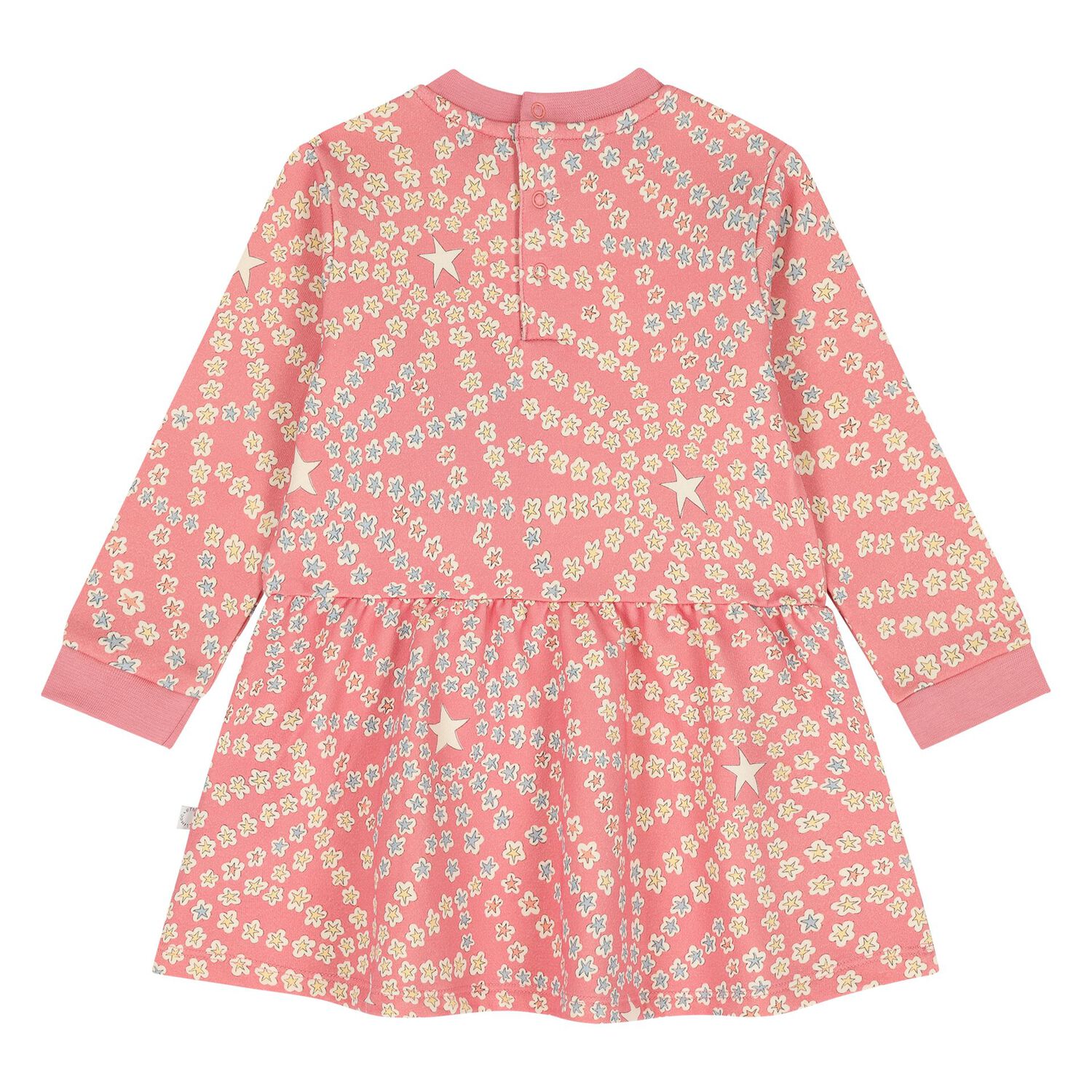 Younger Girls Pink Star Dress, 1, hi-res