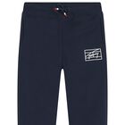 Boys Navy Blue Logo Joggers, 1, hi-res