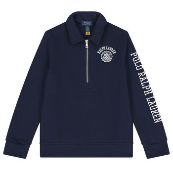 Boys Navy Blue Logo Sweatshirt