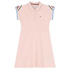 Girls Pink Logo Polo Dress, 2, hi-res