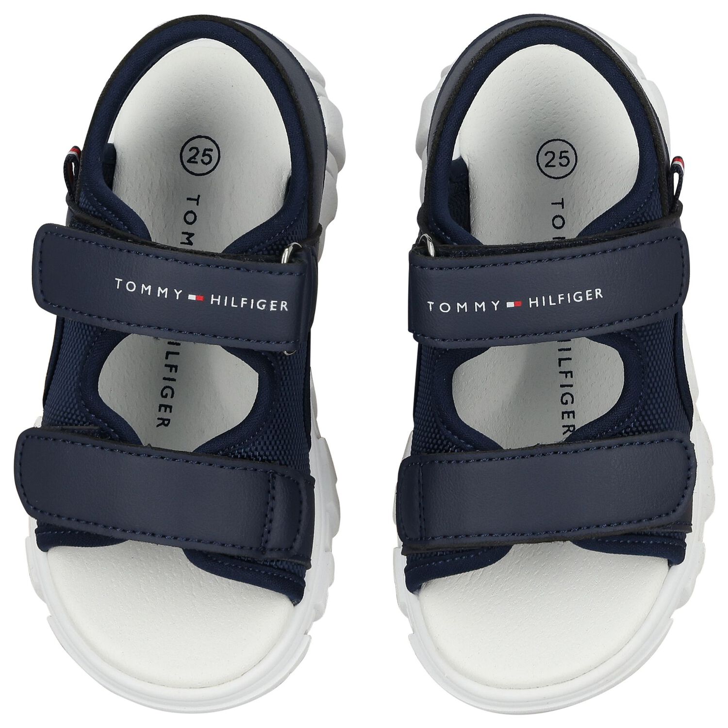 Boys Blue & White Logo Sandals, 1, hi-res