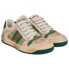 Beige & Green GG Supreme Trainers, 1, hi-res