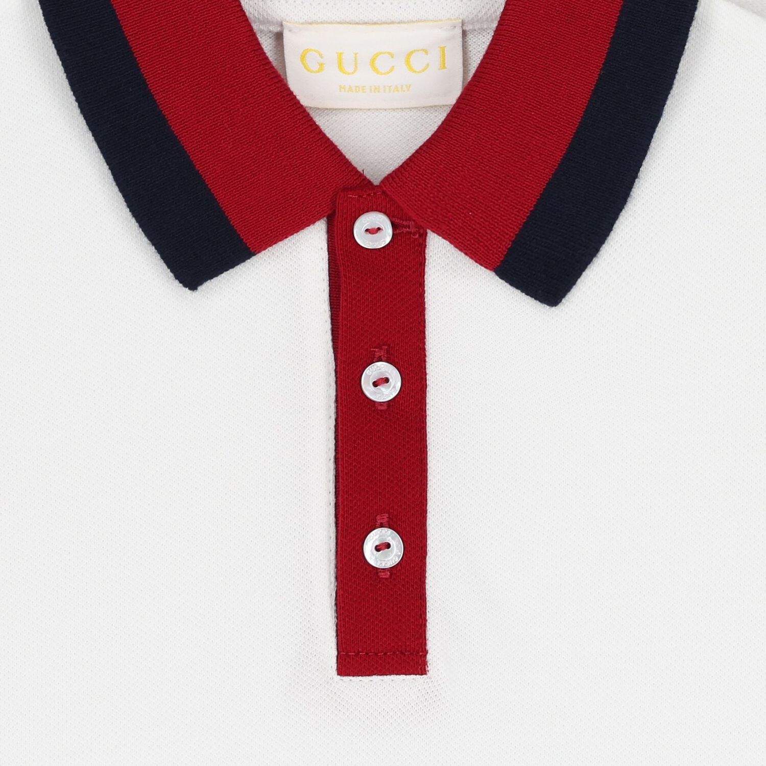 Younger Boys White Web Stripe Polo Shirt, 2, hi-res image number null