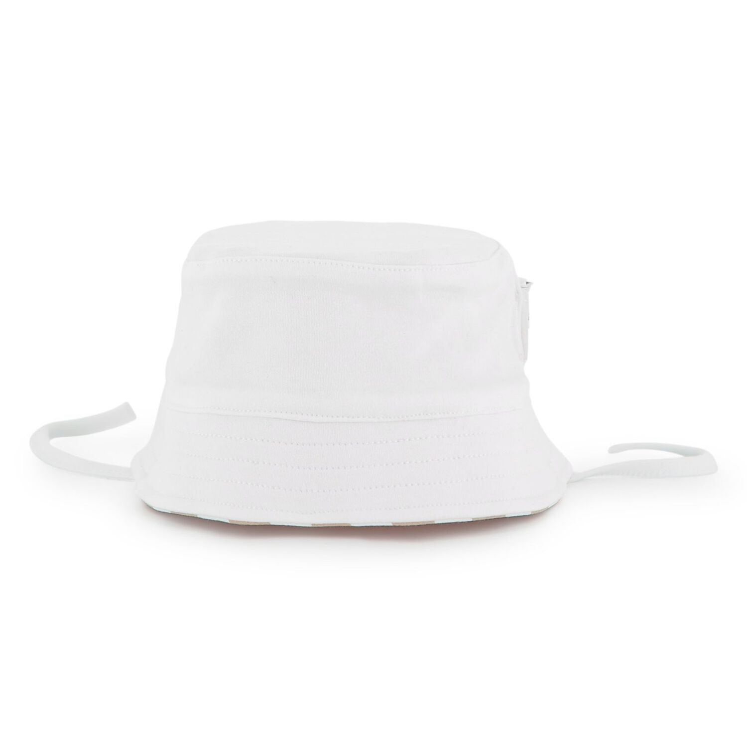 Baby Boys Beige & White Striped Logo Reversible Hat, 2, hi-res
