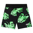 Boys Black & Green Logo Shorts, 1, hi-res