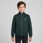 Boys Green Logo Zip Up Top, 1, hi-res