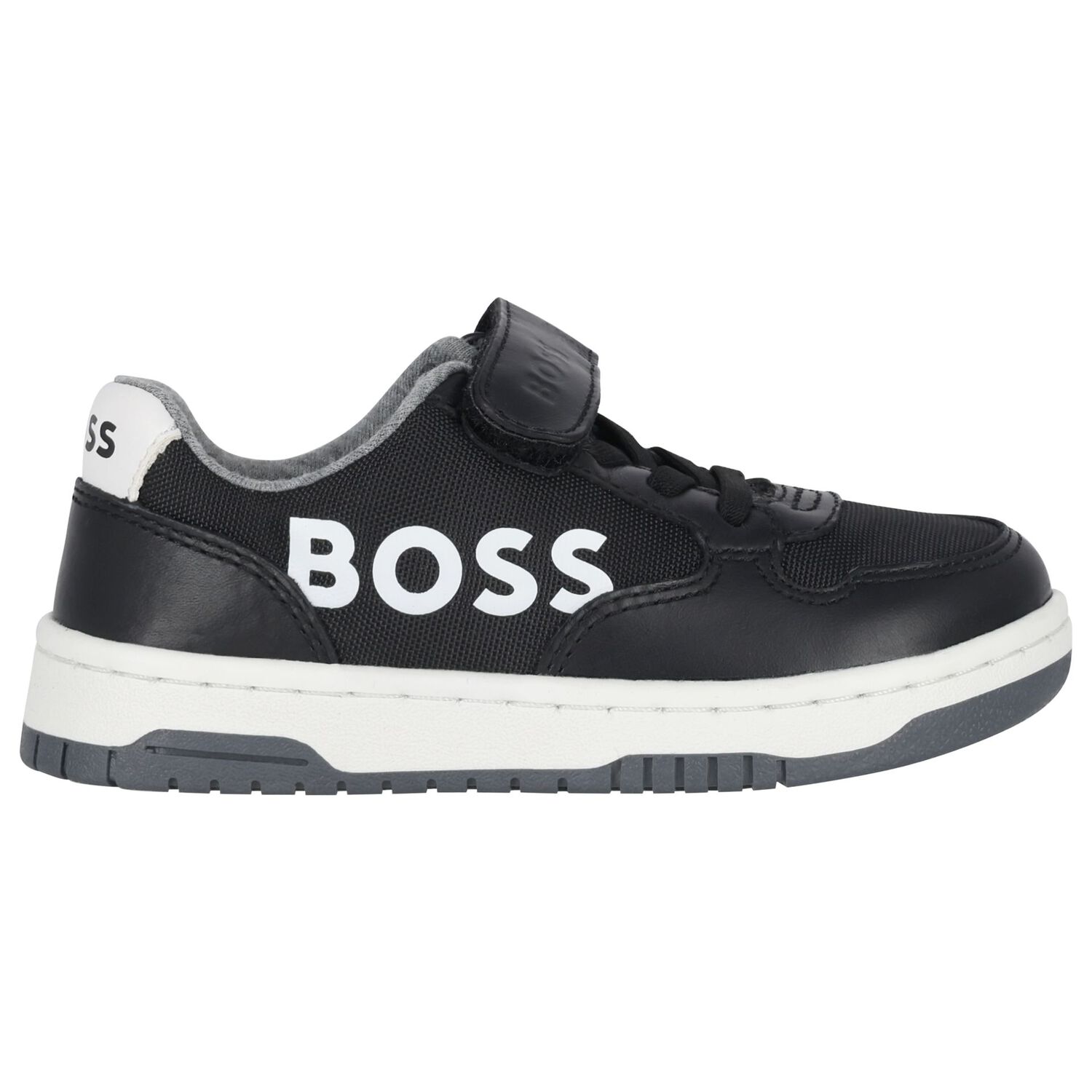 Boys Black & White Logo Trainers, 1, hi-res image number null