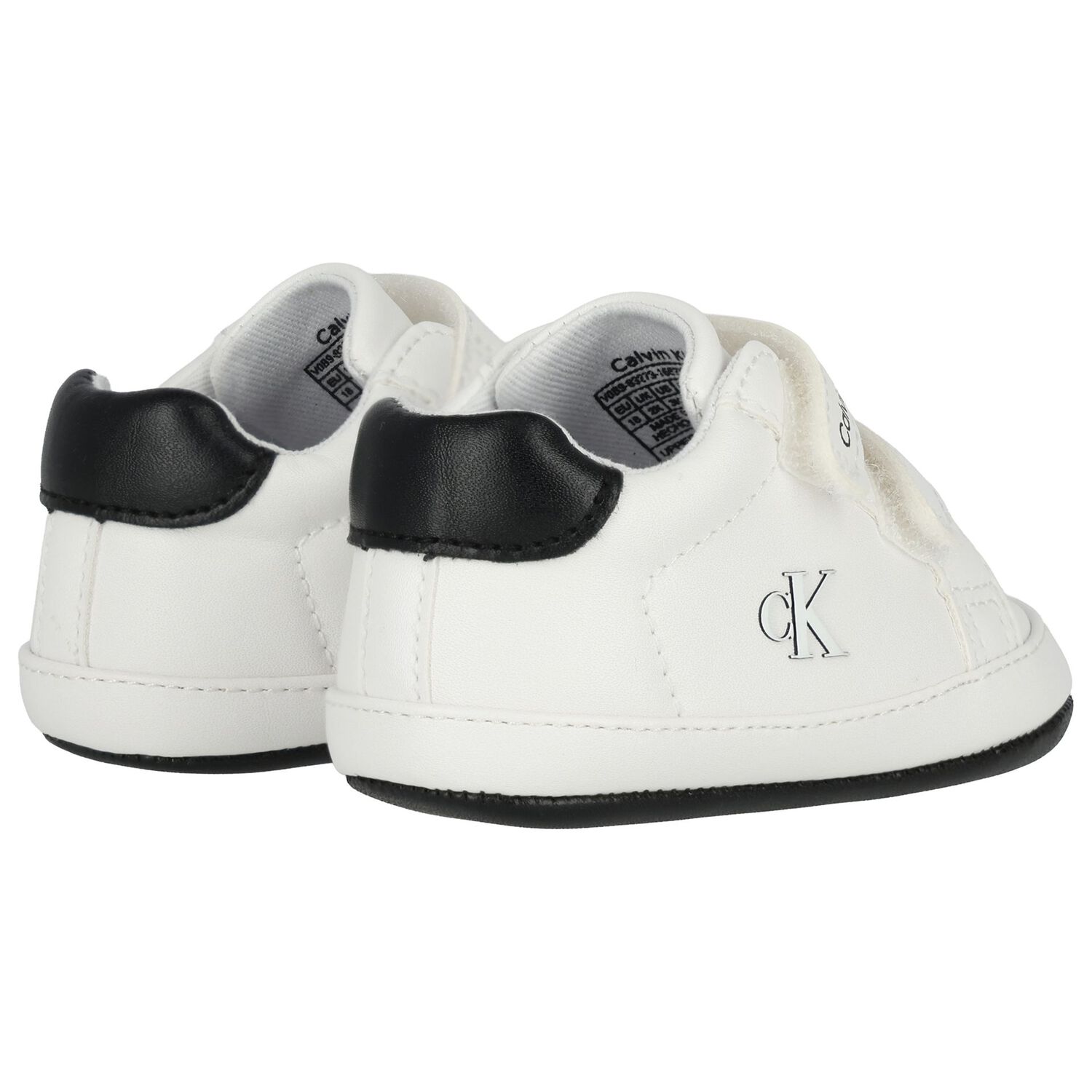 White Logo Baby Pre Walker Shoes, 1, hi-res