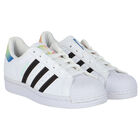 Girls White Superstar J Trainers, 1, hi-res