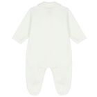 Baby Girls Ivory Lace & Flower Babygrow, 1, hi-res