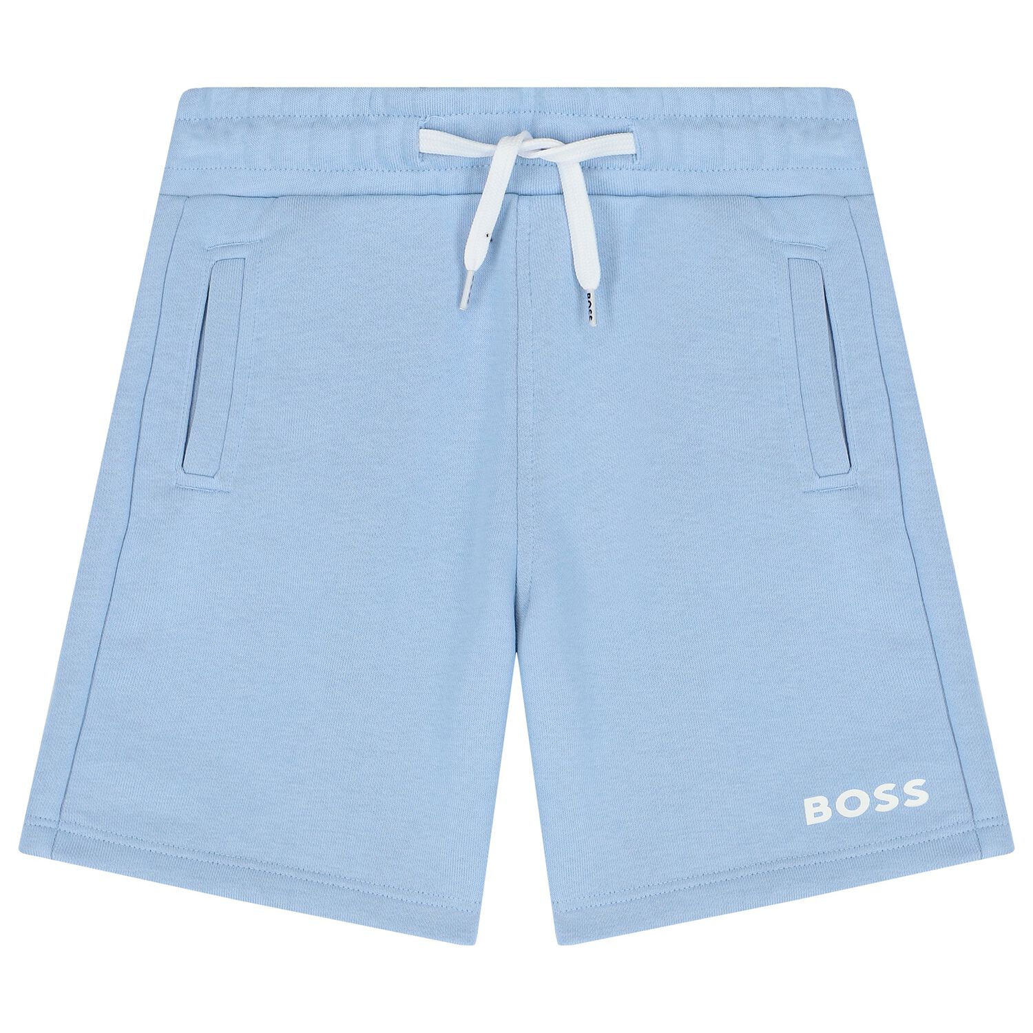 Boys Pale Blue Logo Shorts, 4, hi-res